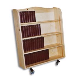 Salmebogsvogn i fyrretræ - 128 salmebøger (stor)
