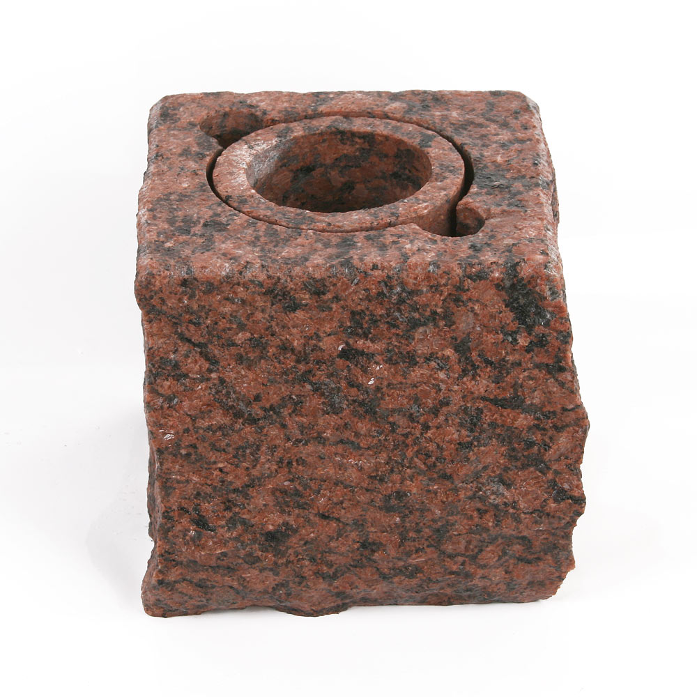 Firkantet granitvase - stor (15 x 15 cm) Mørkerød Tosca